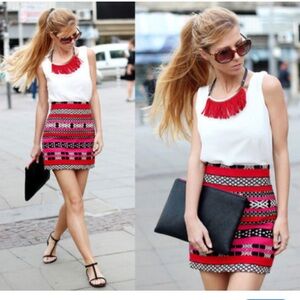 Zara woven Aztec skirt